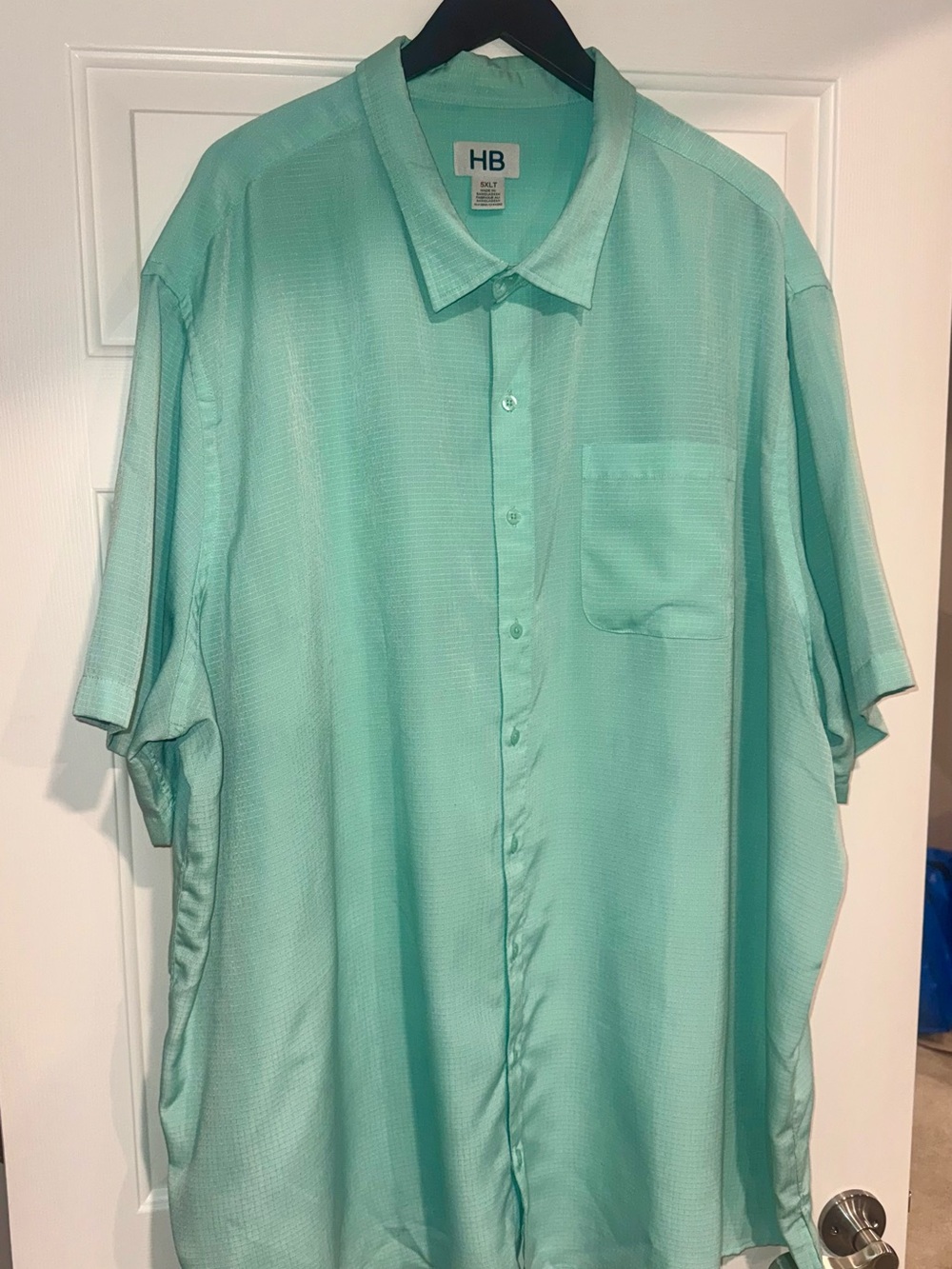 Harbor Bay Mint Green Short Sleeve Button-Down Shirt